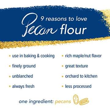 Fisher Pecan Flour, 32 Ounces, Naturally Gluten Free, No Preservatives, Non-GMO, Keto, Paleo, Vegan Friendly, Unblanched, Finely Ground