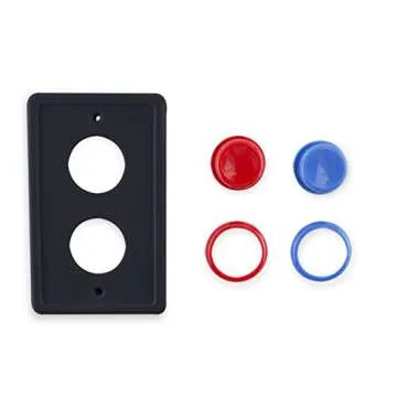 Arcade Light Switch Plate Cover, Single Switch (Black/Red/Blue), 1-Gang Standard Size Rocker Wall Plate, Game Room Decorator, Kid Bedroom Wallplate, Faceplate Replacement