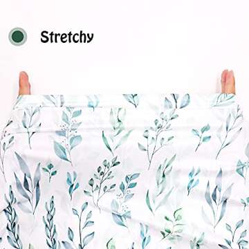 DILIMI Baby Car Seat Cover Green Leaf, Breastfeeding Cover Soft Breathable Infant Carseat Canopy Multifunctional Cover for Stroller/High Chair/Shopping Cart/Car Seat Canopies