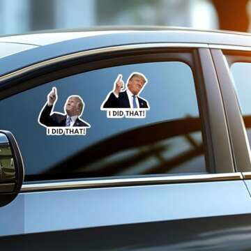 100pcs Trump I Did That Stickers Gas Pump Stickers Decal, Funny Trump I Did That Stickers, I Did That Tariff Sticker Trump Waterproof Sticker (Type B)