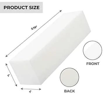 ForPro Professional Collection Buffing Block, Super White, 180/240 Grit, Four-Sided Manicure and Pedicure Nail Buffer, 3.75" L x 1" W x 1" H, 20-Count