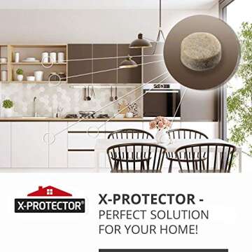 Cabinet Door Bumpers X-Protector 100 PCS – Small Felt Pads 3/8” – Ideal Beige Felt Bumpers – Self-Adhesive Thick Felt Dots – Bumper Pads to Protect Glass & Other Surfaces!