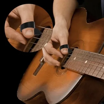 6PCS Finger Picks for Acoustic Guitar,Guitar Finger Picks Metal Finger Picks Adjustable Bass Finger Picks Including Stainless Steel Finger Picks and Thumb Picks for Guitar, Banjos and Other Instrument