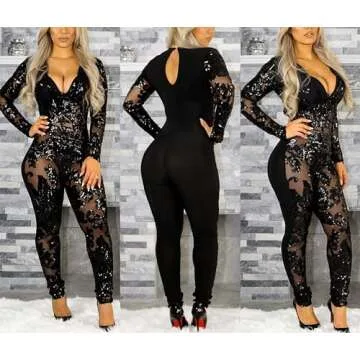 Buy YOOTIKO Women's Sequin Jumpsuit - Perfect Birthday Outfit