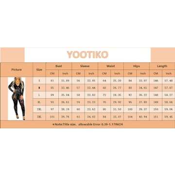 YOOTIKO Women's Sexy Sequin Bodycon Jumpsuit Lace V Neck Long Sleeve Romper Birthday Outfit Clubwear