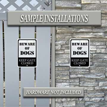 Durable Aluminum Keep Gate Closed Sign, Weatherproof 7x10
