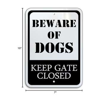 Durable Aluminum Keep Gate Closed Sign, Weatherproof 7x10
