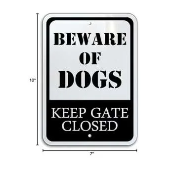 Durable Aluminum Keep Gate Closed Sign, Weatherproof 7x10
