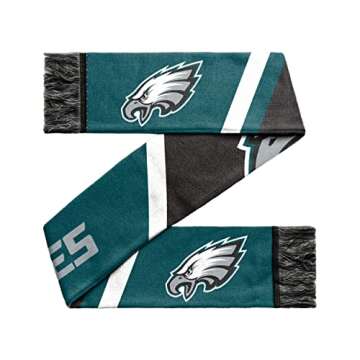 FOCO NFL Unisex-Adult Official Team Graphic Reversible Printed Scarf (Philadelphia Eagles)