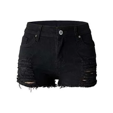Stylish Aodrusa Ripped Denim Shorts for Women