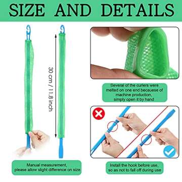 Wave Curlers Kit for Hair Supplies - 42 Spiral Curling Rods, No Heat Hair Styling with 40 Rollers an...