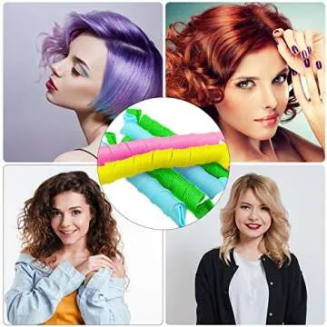 Wave Curlers Kit for Hair Supplies - 42 Spiral Curling Rods, No Heat Hair Styling with 40 Rollers and 2 Hooks (11.8 Inch)