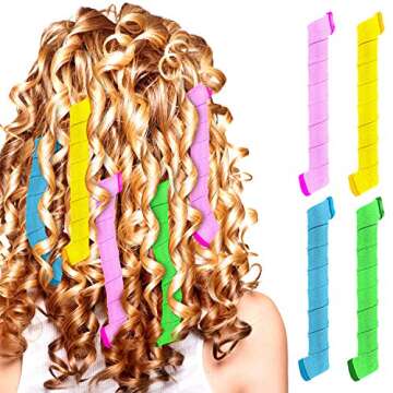 Wave Curlers Kit for Hair Supplies - 42 Spiral Curling Rods, No Heat Hair Styling with 40 Rollers and 2 Hooks (11.8 Inch)