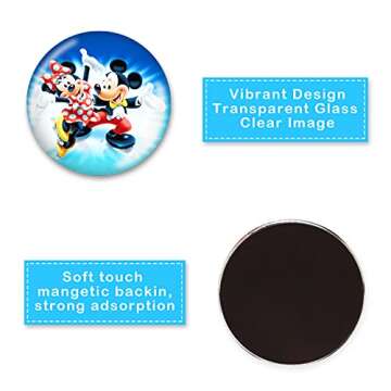 12Pcs Cute Mouse Cartoon Refrigerator Magnet for Kids Funny Magnet Fridge Round Glass Fridge Decoration,Office Whiteboard Magnet,Fun School Supplies,Cabinet Cute Locker Magnet