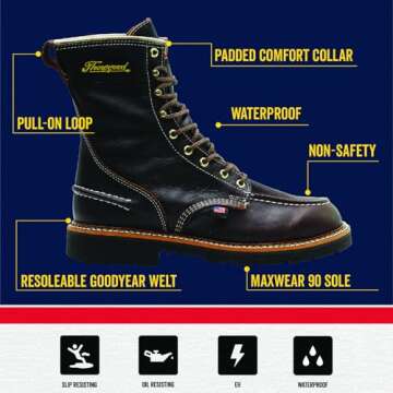 Thorogood 1957 Flyway Waterproof Moc Toe Boots for Men