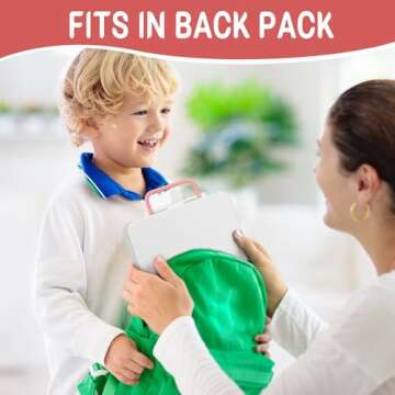 Kids Bento Lunch Box with Built-in Ice Pack for School, 5 Compartments Leak Proof Lunch Container with Utensils for Girl Boy; BPA Free, Microwave & Dishwasher Safe, 44oz, Pink