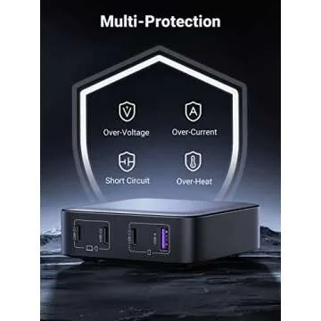 UGREEN 100W USB C Charger, Nexode 4 Ports USB C Charging Station, GaN Fast Desktop Charger Compatible with MacBook Pro, Dell XPS, iPhone 16/16 Pro, Galaxy S24/S23 Ultra, iPad, Steam Deck