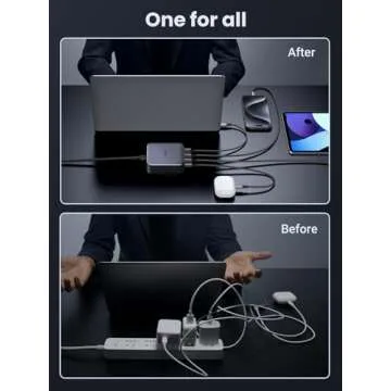 UGREEN 100W USB C Charger, Nexode 4 Ports USB C Charging Station, GaN Fast Desktop Charger Compatible with MacBook Pro, Dell XPS, iPhone 16/16 Pro, Galaxy S24/S23 Ultra, iPad, Steam Deck