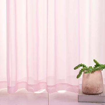 TOAVA DECO Christmas Pink Sheer Voile Curtains 52x84 Panels