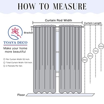 TOAVA DECO Christmas Pink Sheer Voile Curtains 52x84 Panels