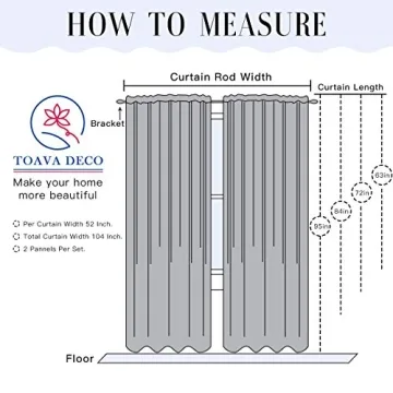 TOAVA DECO Christmas Pink Sheer Voile Curtains 52x84 Panels