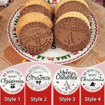 Personalized Family Cookie Stamps Customizable Last Name 3D Christmas Cookie Stamps For Fondant Frosting Decorating Cakes Molasses Cupcakes Great Baking Gift for Beginning Bakers