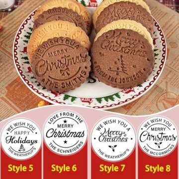 Personalized Family Cookie Stamps Customizable Last Name 3D Christmas Cookie Stamps For Fondant Frosting Decorating Cakes Molasses Cupcakes Great Baking Gift for Beginning Bakers