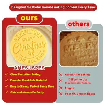 Personalized Family Cookie Stamps Customizable Last Name 3D Christmas Cookie Stamps For Fondant Frosting Decorating Cakes Molasses Cupcakes Great Baking Gift for Beginning Bakers