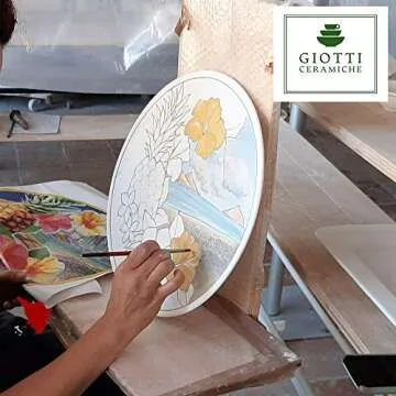 Large Ceramic Bowl for kitchen - Italian dinnerware pasta bowl - Yellow White Blue Lemon Sunflower serving tray - Hand painted Tuscan pottery bowls - Made in Italy - Ceramics salad tuscan soul platter