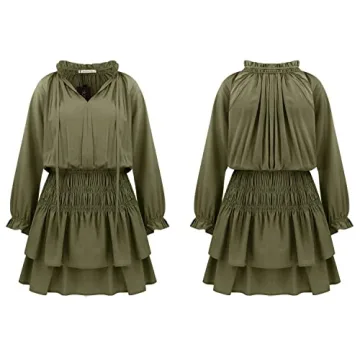 Stylish R.Vivimos Pleated Swing Mini Dress for Women