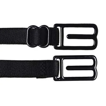 6 Pcs Bra Straps Clips, Racerback Bra Clips, Elastic Adjustable Non-Slip Strap and Round Bra Straps Holder Women�s Black, White, Beige for Full Cup Size