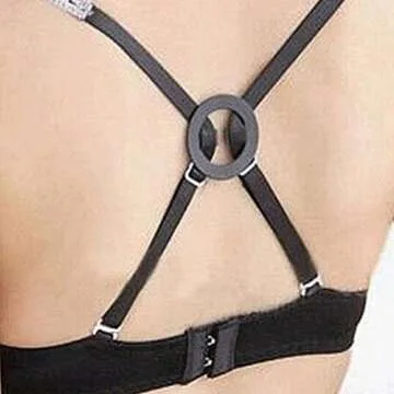 6 Pcs Bra Straps Clips, Racerback Bra Clips, Elastic Adjustable Non-Slip Strap and Round Bra Straps Holder Women�s Black, White, Beige for Full Cup Size