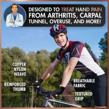 Dr. Frederick's Original Copper Comfort Gloves - 2 Gloves - Great for Typing and Everyday Activities...