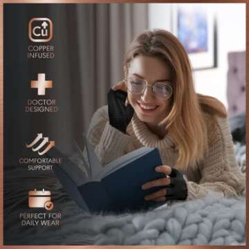 Dr. Frederick's Original Copper Comfort Gloves - 2 Gloves - Great for Typing and Everyday Activities - Medium