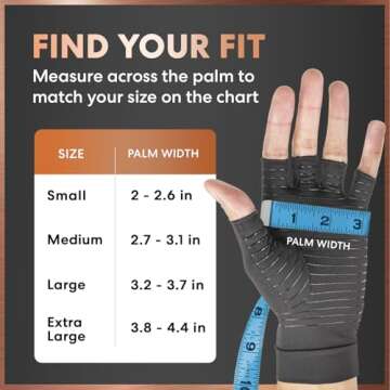 Dr. Frederick's Original Copper Comfort Gloves - 2 Gloves - Great for Typing and Everyday Activities - Medium