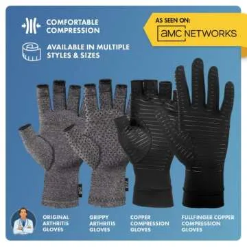 Dr. Frederick's Original Copper Comfort Gloves - 2 Gloves - Great for Typing and Everyday Activities - Medium