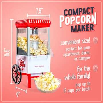 Nostalgia Vintage Hot-Air Popcorn Maker - Healthy Snacking