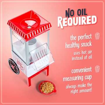 Nostalgia Vintage Hot-Air Popcorn Maker - Healthy Snacking