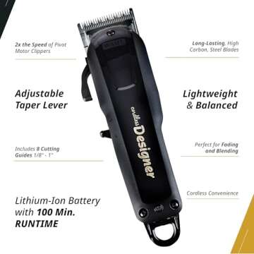 Wahl Professional Cordless Designer Clipper Powerful Rotary Motor