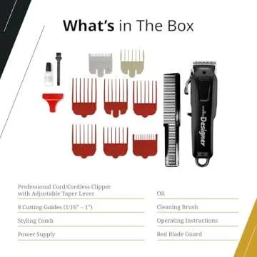 Wahl Professional Cordless Designer Clipper Powerful Rotary Motor