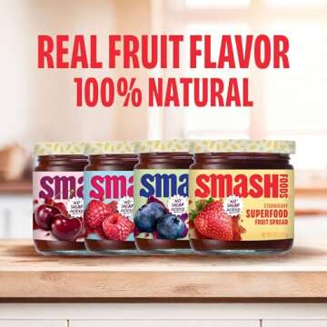 Chia Smash Jam | Originals Variety 4-Pack | Low-Calorie, No Sugar Added Keto Jam with Upcycled Fruit...