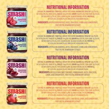 Chia Smash Jam | Originals Variety 4-Pack | Low-Calorie, No Sugar Added Keto Jam with Upcycled Fruit & Chia Seeds | Vegan, Paleo Superfood Spread