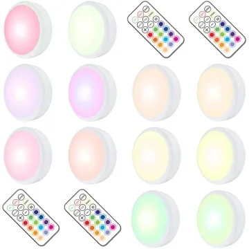 Illuminate Your Home with HELPLEX Puck Lights - 12 Pack Color Changing LED
