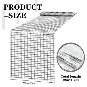 12 x 108 Inches Glitter Disco Party Table Runner Retro 70s 80s Theme Birthday Party Decorations Sequ...