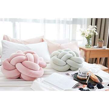 Cyprinus Carpio Creative Wrinkle Free Knot Ball Rose Flower Cushion Sofa Lumbar Pillow Household Throw Pillow Decoration (Dark Blue)