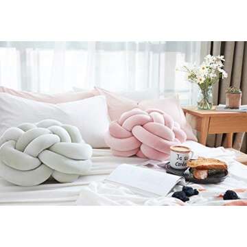 Cyprinus Carpio Creative Wrinkle Free Knot Ball Rose Flower Cushion Sofa Lumbar Pillow Household Throw Pillow Decoration (Dark Blue)