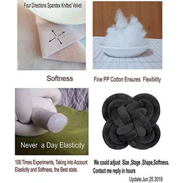 Cyprinus Carpio Creative Wrinkle Free Knot Ball Rose Flower Cushion Sofa Lumbar Pillow Household Throw Pillow Decoration (Dark Blue)