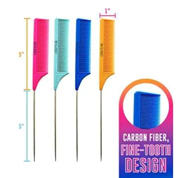 Colortrak Anti-Static Carbon Fiber Combs Set - 4pc