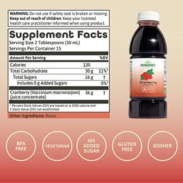 Dynamic Health Unsweetened Cranberry Juice Concentrate 16oz