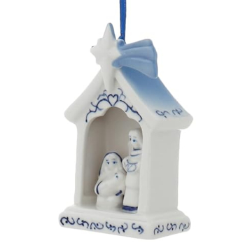 Delft Blue Holy Family Ornaments for Elegant Christmas Decor